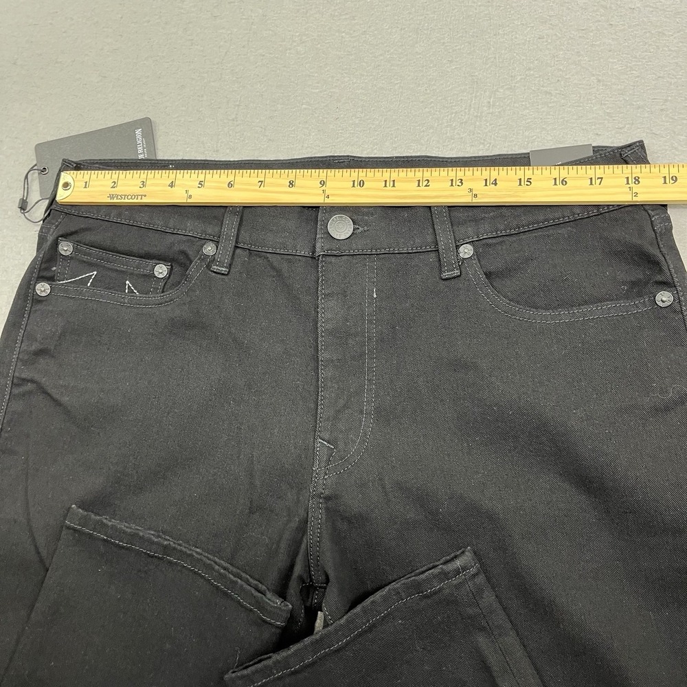 True Religion Jeans Mens 36x32 Black Denim Pants Geno Relaxed Slim Fit - Picture 10 of 14